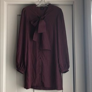 ASOS plum bow tie shift dress. Size 8